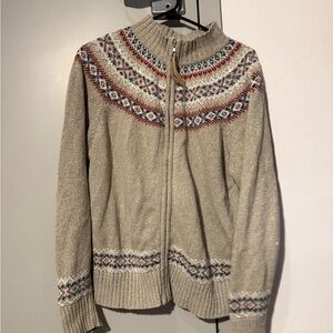 Zip Front Sweater - light green